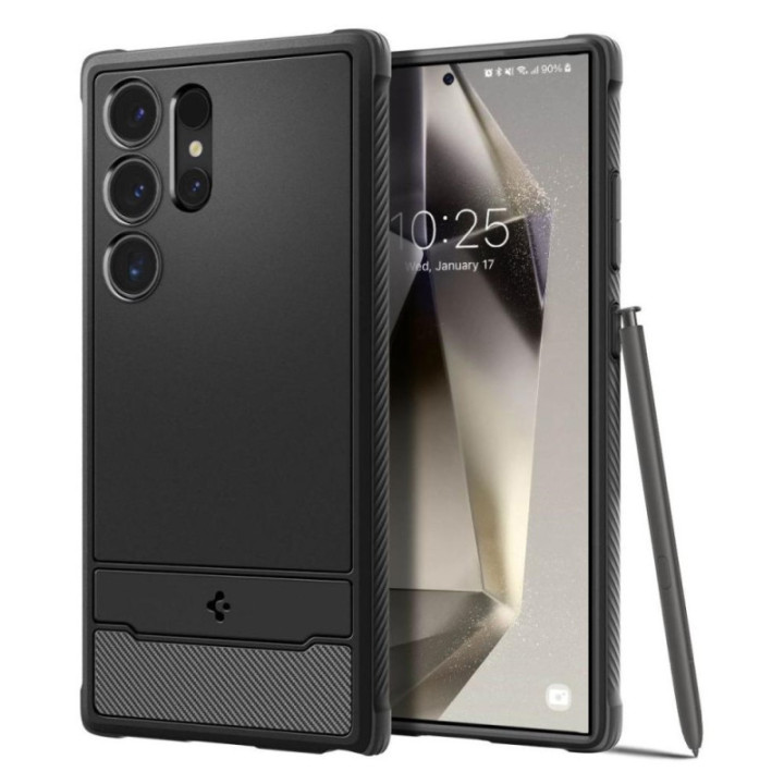 Spigen Rugged Armor handyhülle Samsung Galaxy S24 Ultra - Schwarz