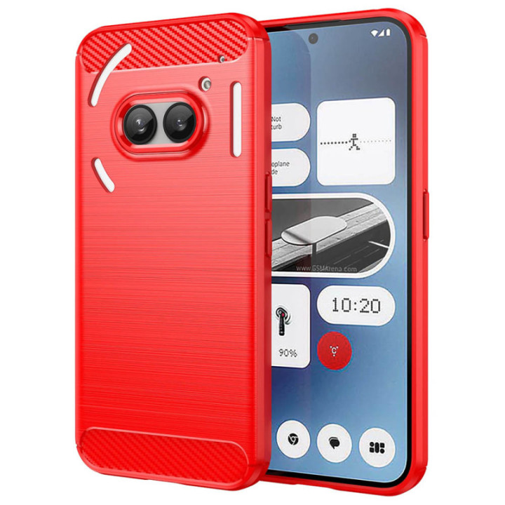 Børstet silikone cover Nothing Phone 2a - Rød