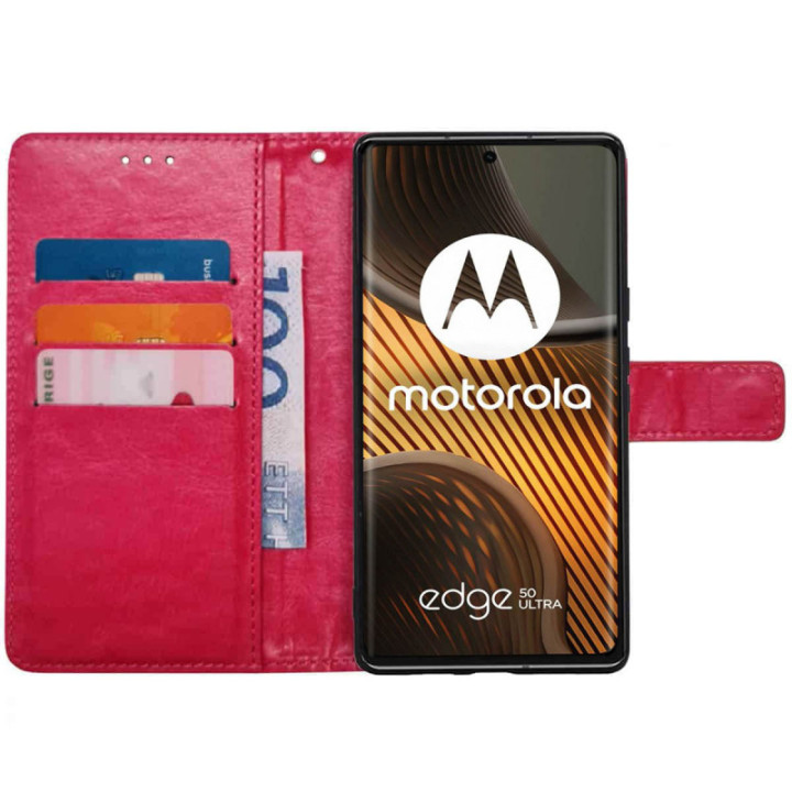 Lompakkokotelo 3-kortti Motorola Edge 50 Ultra - Vaaleanpunainen