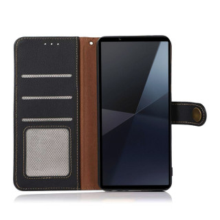 Handyhülle 3-Karten leder RFID Sony Xperia 10 VI - Schwarz