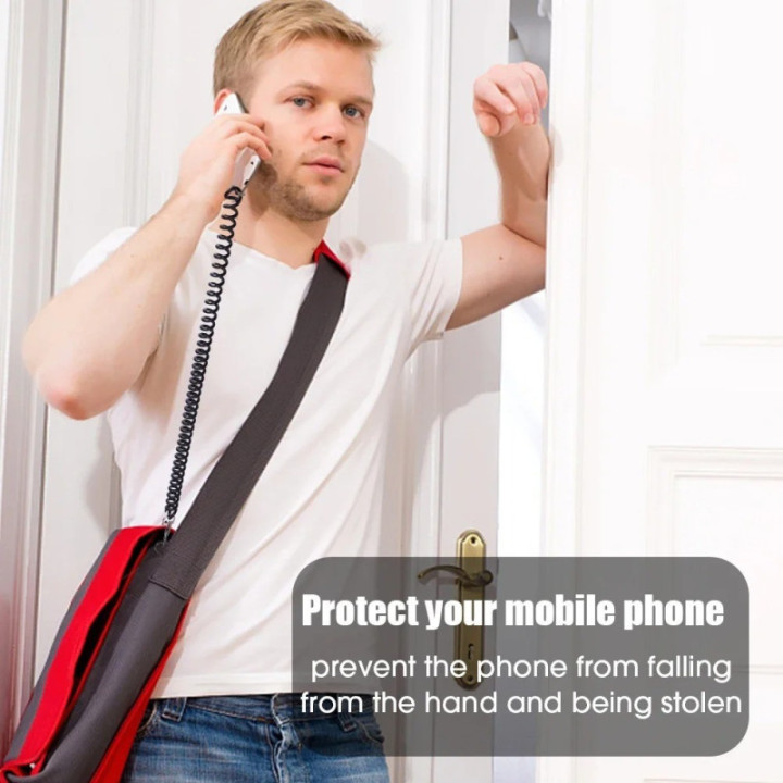 Mobilband spiral med fästbricka - Grön