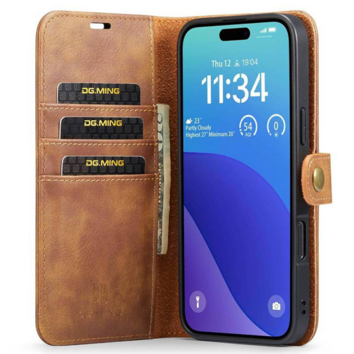 WalletCase DG-Ming 2i1 Apple iPhone 16 Pro - Brown