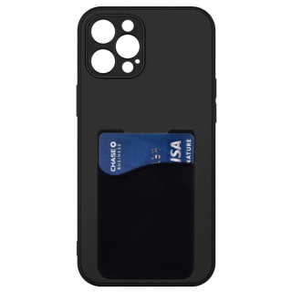 Silicone Case with card holder Apple iPhone 16 Pro - Black