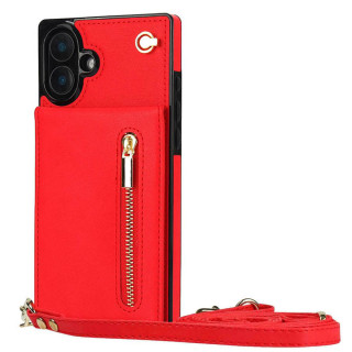 Zipper necklace case Apple iPhone 16 - Röd