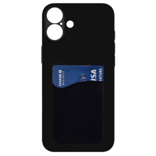 Silicone Case with card holder Apple iPhone 16 Plus - Black
