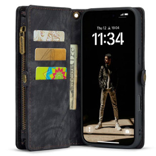 CaseMe Multicover 11-kort Apple iPhone 16 - Sort/grå