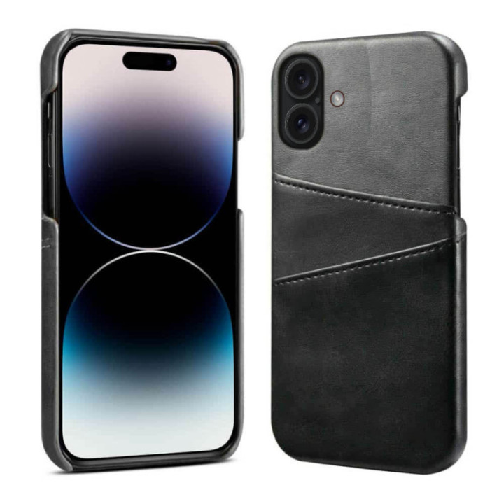 Retro Kartenhülle Apple iPhone 16 Plus - Dunkelgrau