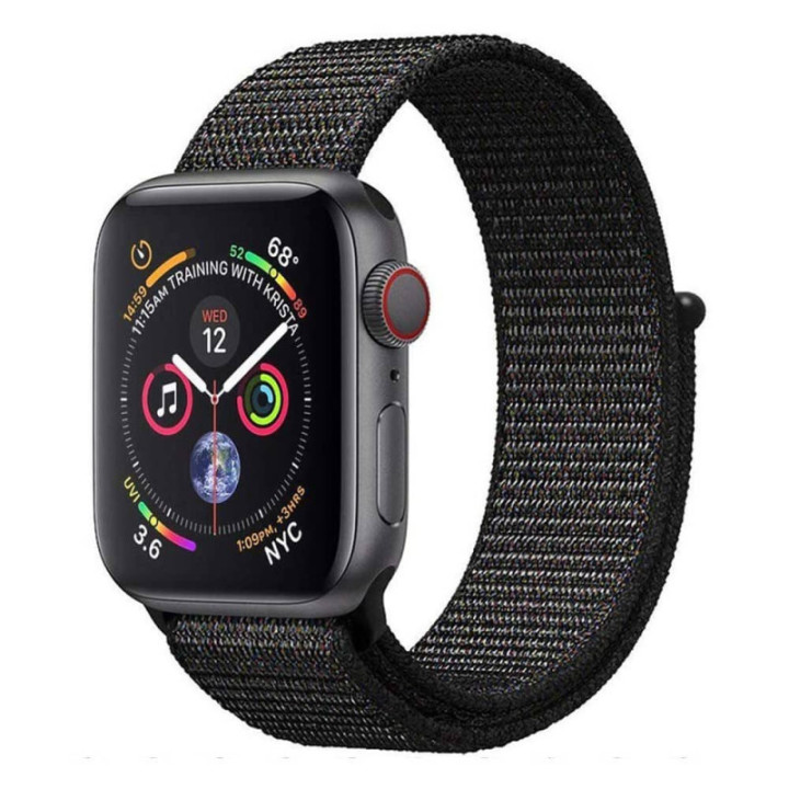 Nailon kellon ranneke Apple Watch 5 (40mm) - Black Pink