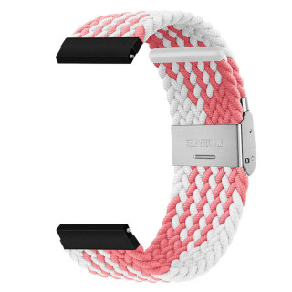 Braided Elastic Watchstrap Garmin Forerunner 265 - pinkwhite