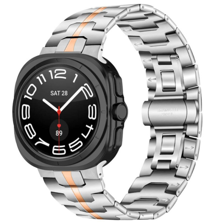 Iron Man stainless watchband Samsung Galaxy Watch Ultra (47mm) - Silver/rose