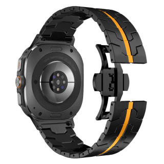 Iron Man rostfritt klockarmband Samsung Galaxy Watch Ultra (47mm) - Svart/orange