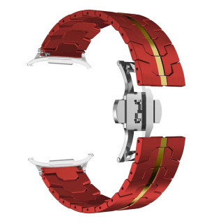 Iron Man Edelstahl Uhrarmband Samsung Galaxy Watch Ultra (47mm) - Rot/gold