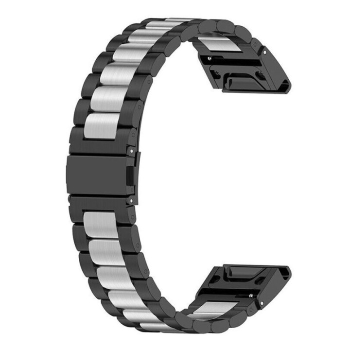 Rustfri stål urrem Garmin Fenix 8 (47mm) - Sort/sølv