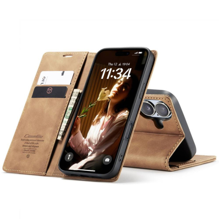 CaseMe mobildeksel 013 Apple iPhone 16 - Brun