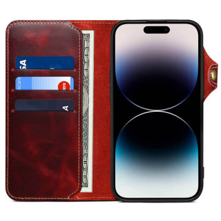 Denior mobilfodral läder Apple iPhone 16 Plus - Oxblod