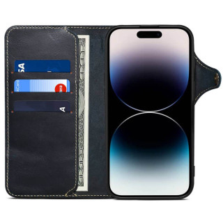 Denior mobilcover læder Apple iPhone 16 Plus - Blå