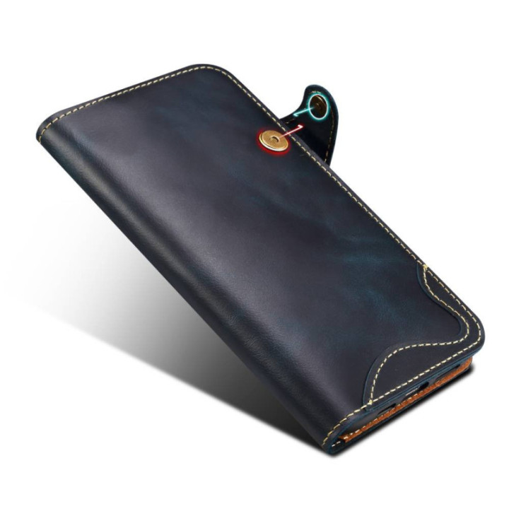 Denior Handyhülle leder Apple iPhone 16 Plus - Blau