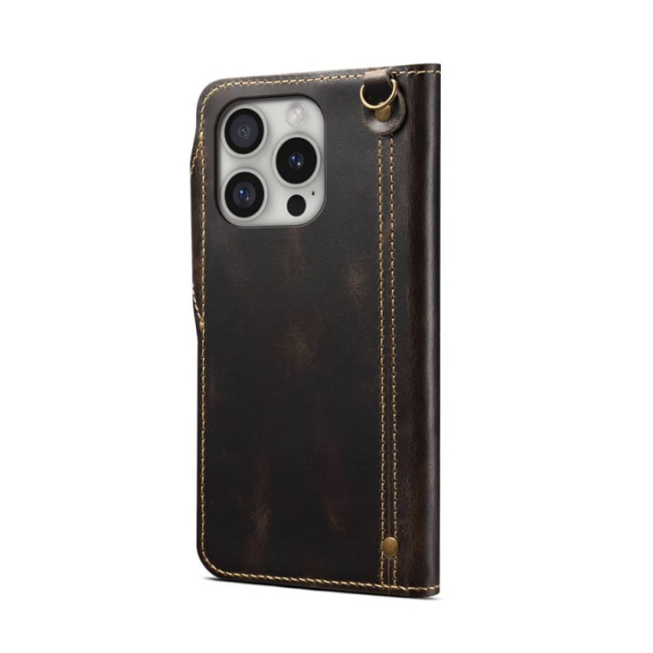 Denior mobilecase leather Apple iPhone 16 Pro - Black