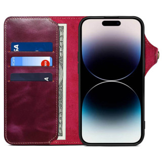 Denior mobilcover læder Apple iPhone 16 Pro - Dragon Fruit
