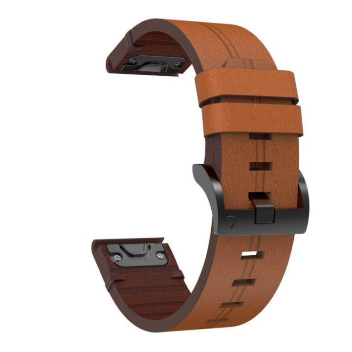 Nail leder uhrarmband easyfit Garmin Fenix 7 Pro - Chestnut Oak
