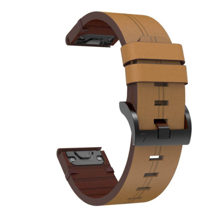 Nail leather watchband easyfit Garmin Quatix 6 - Sandstone