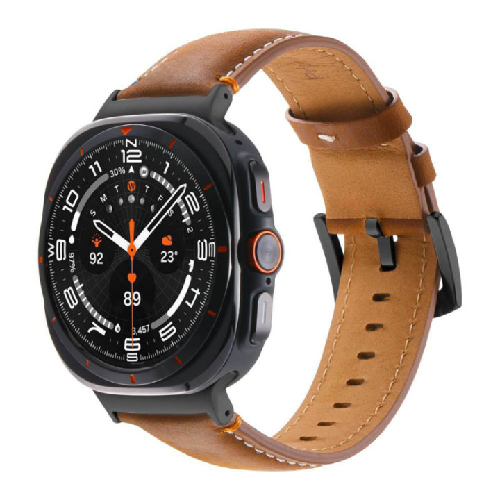 Nahkainen BK kellon ranneke Samsung Galaxy Watch Ultra (47mm) - Cognac Ember