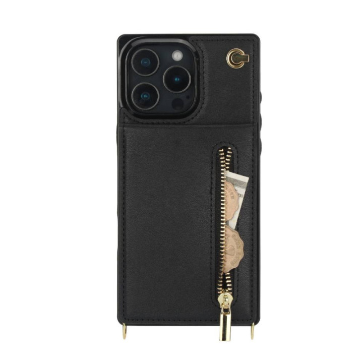 Zipper necklace case Apple iPhone 16 Pro - Svart