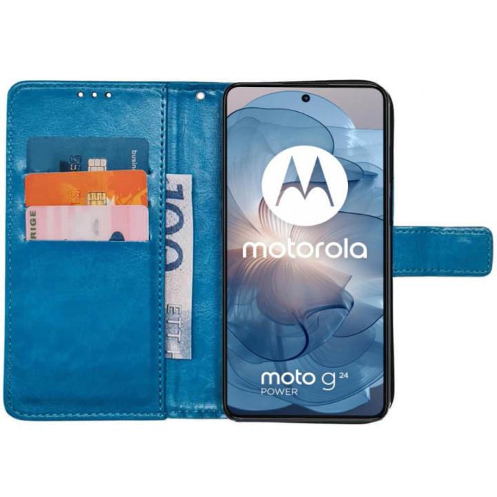 Plånboksfodral 3-kort Motorola Moto G24 - Ljusblå