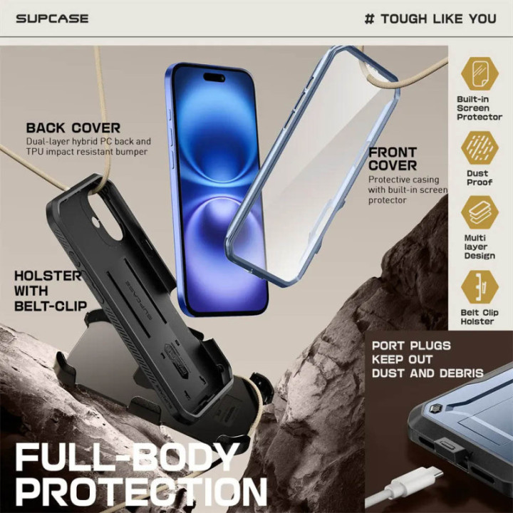 SUPCASE UB Pro skal Apple iPhone 16 - Tilt