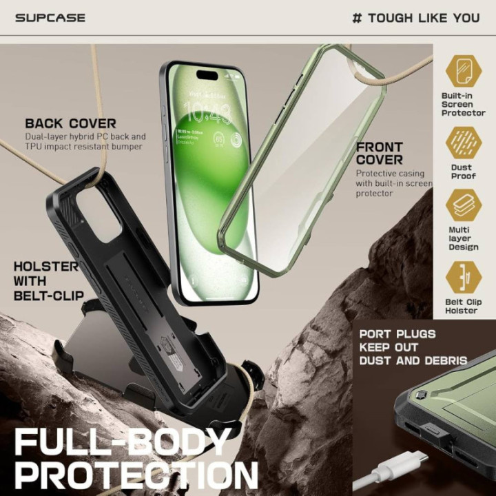 SUPCASE UB Pro skal Apple iPhone 16 Pro - Guldan