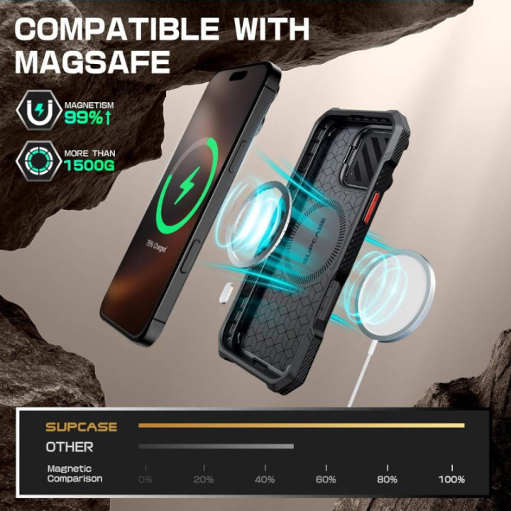 SUPCASE UB Mag XT kuori Apple iPhone 16 Pro - Ruddy