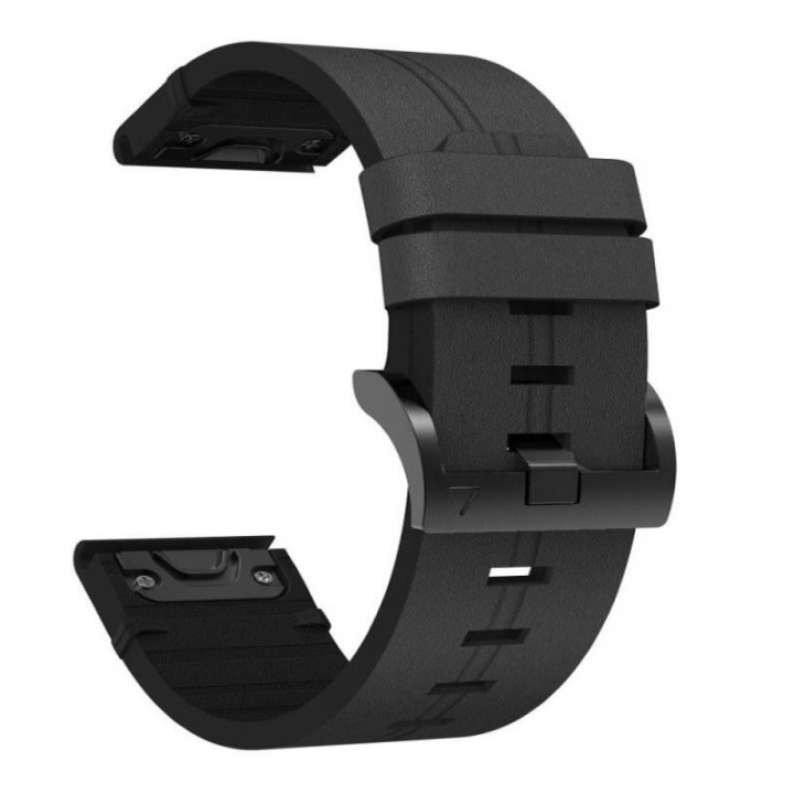 Nail läder klockarmband easyfit Garmin Fenix 3 - Onyx black