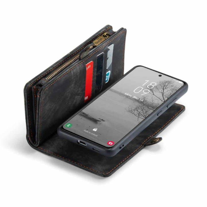 CaseMe phonecase 008 8-card Samsung Galaxy S24 FE - Black/grey