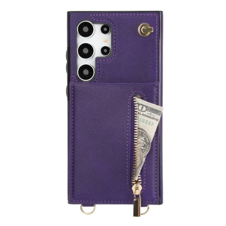 Zipper halskæde cover Samsung Galaxy S24 Ultra - Lilla