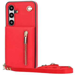 Zipper halskæde cover Samsung Galaxy S25 - Rød