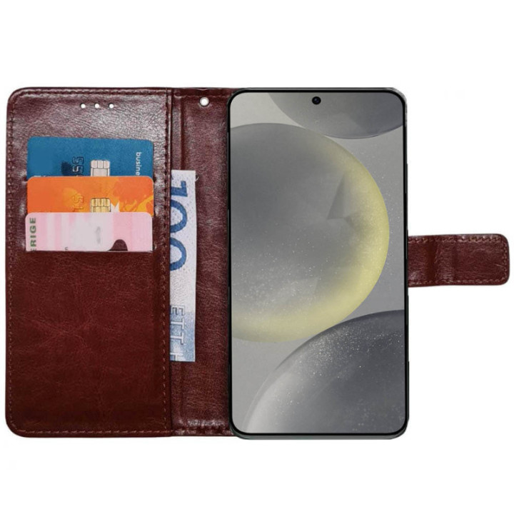 Wallet cover 3-card Samsung Galaxy S25 - Brown