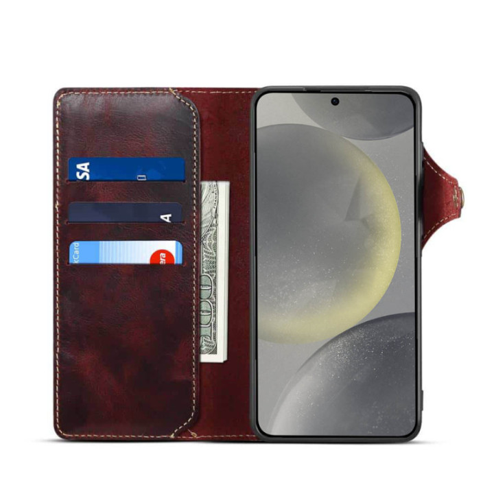 Denior Handyhülle leder Samsung Galaxy S25 - Ochsenblut