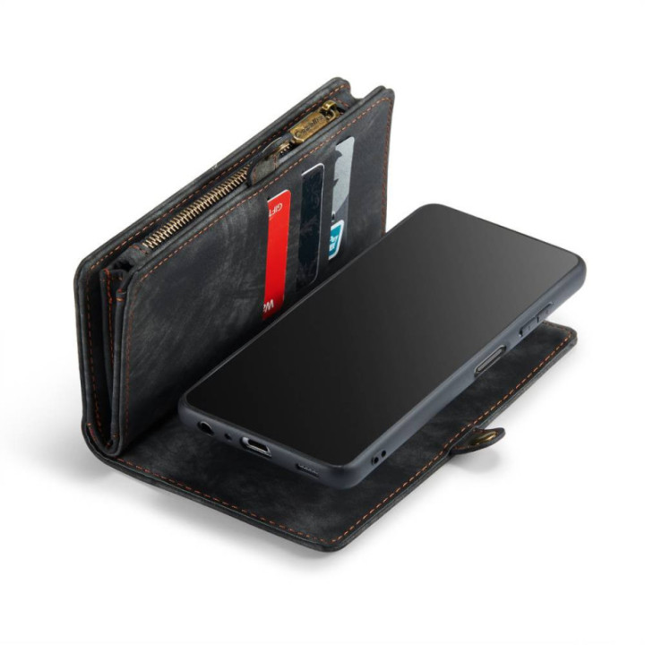 CaseMe Handyhülle 008 8-Karten Samsung Galaxy A26 5G - Schwarz/Grau