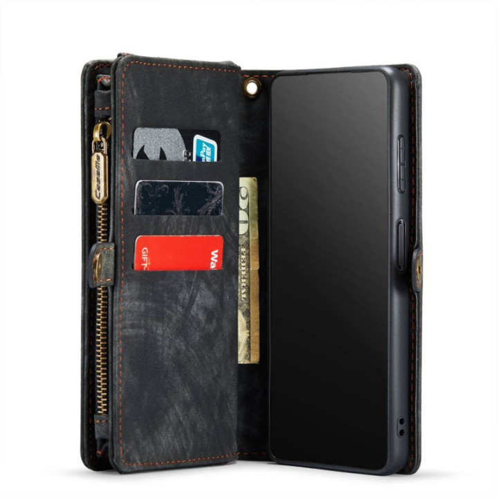 CaseMe Handyhülle 008 8-Karten Samsung Galaxy A26 5G - Schwarz/Grau