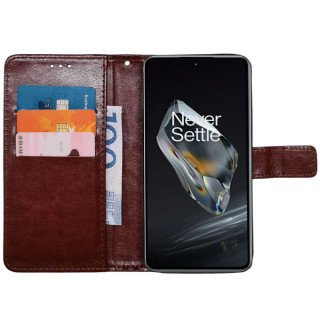 Wallet cover 3-kort OnePlus 12R - Brun