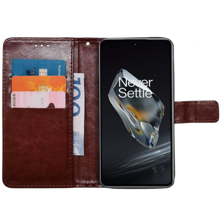 Lommebokdeksel 3-kort OnePlus 12R - Brun