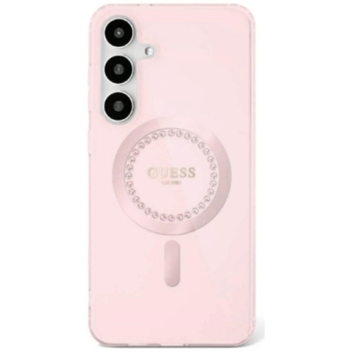 Guess Rhinestone MagSafe skal Samsung Galaxy S25 - Pink