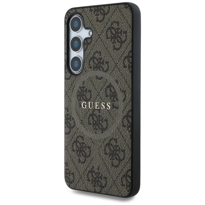 Guess Leather 4G MagSafe deksel Samsung Galaxy S25 - Brun