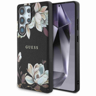 Guess Grained Flower MagSafe skal Samsung Galaxy S25 Ultra - Svart