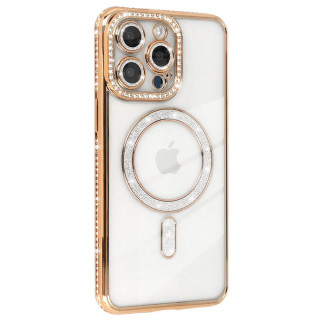 Diamond bling MagSafe kuori Apple iPhone 15 Pro - Gold
