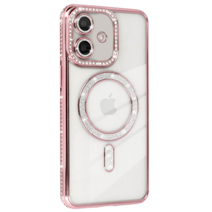 Diamond bling MagSafe case Apple iPhone 16 - Pink