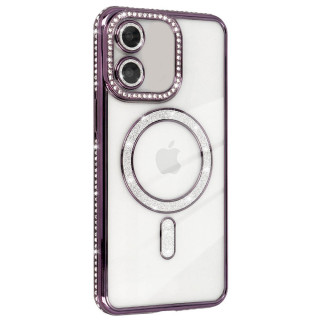 Diamond bling MagSafe case Apple iPhone 16 - Purple