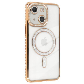 Diamond bling MagSafe Hülle Apple iPhone 15 - Gold