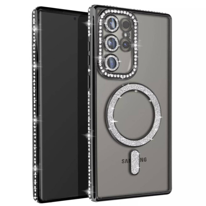 Diamond bling MagSafe case Samsung Galaxy S24 Ultra - Black