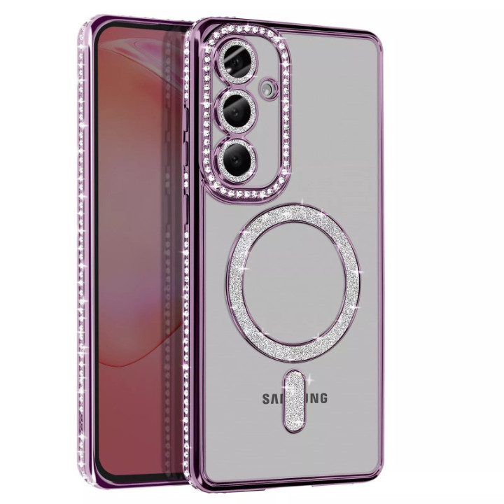 Diamond bling MagSafe kuori Samsung Galaxy S24 Plus - Purple
